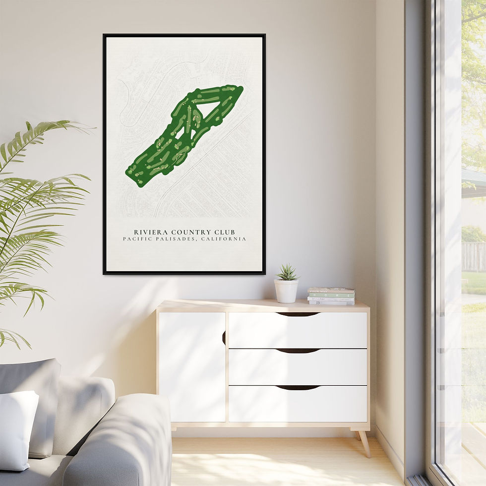 Thumbnail: Riviera Country Club Framed Canvas Golf Course Map