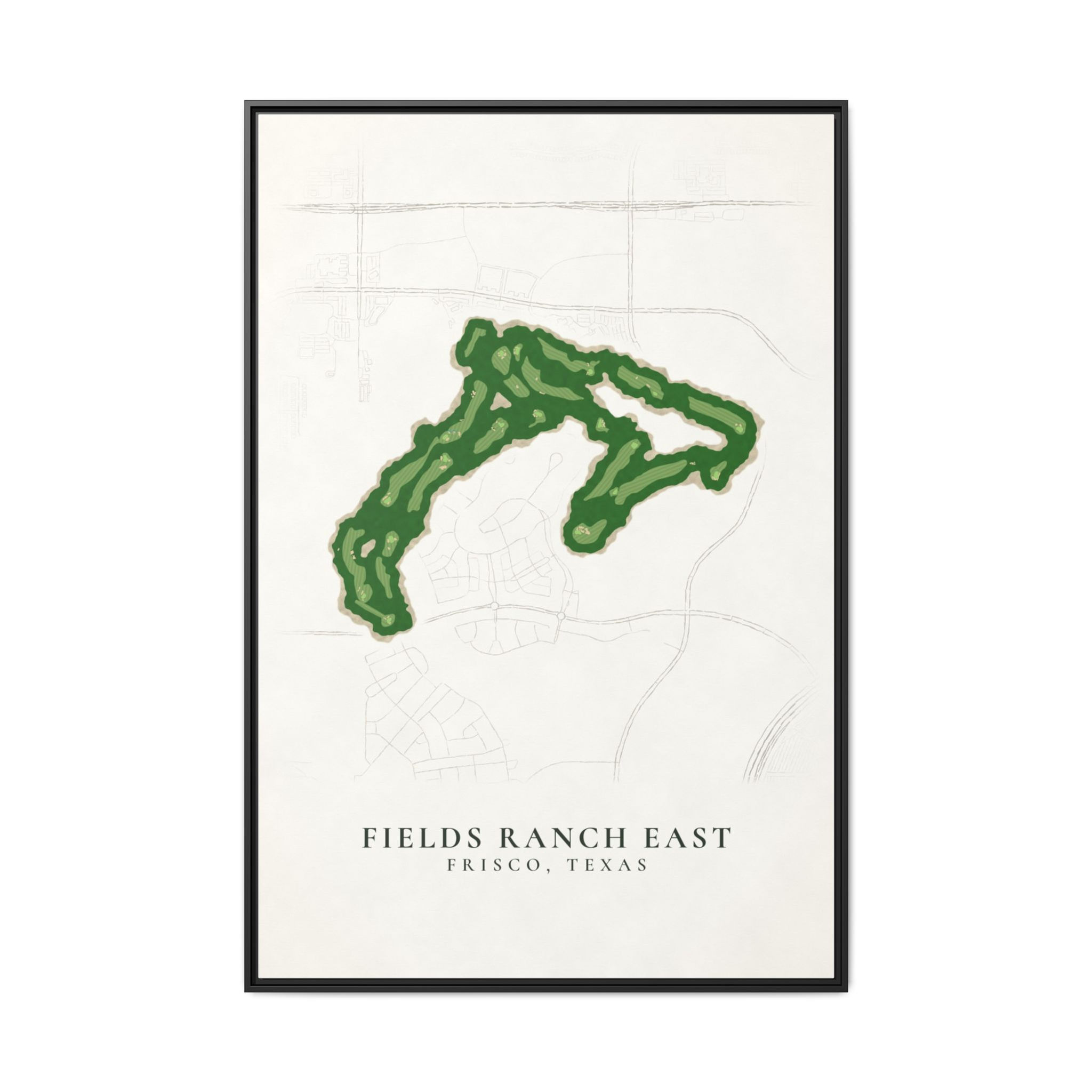 Fields Ranch East Golf Course Map Poster, Frisco Texas Golf Art Print