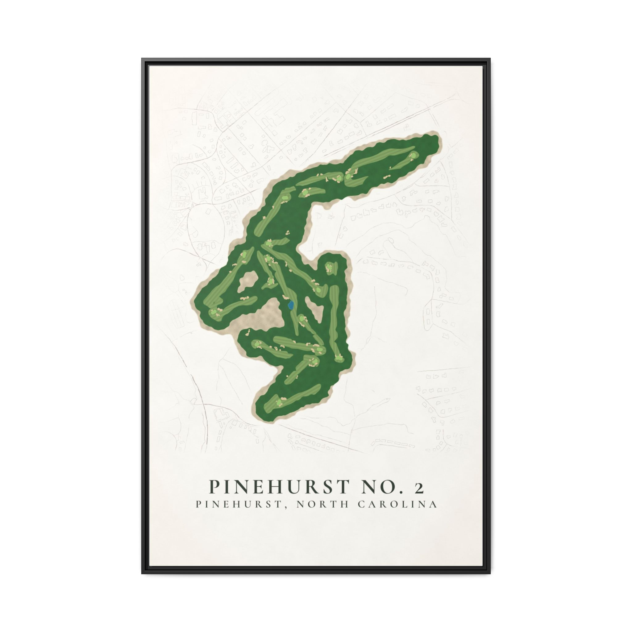 Pinehurst No. 2 Golf Course Map Poster, Pinehurst North Carolina Golf Art Print
