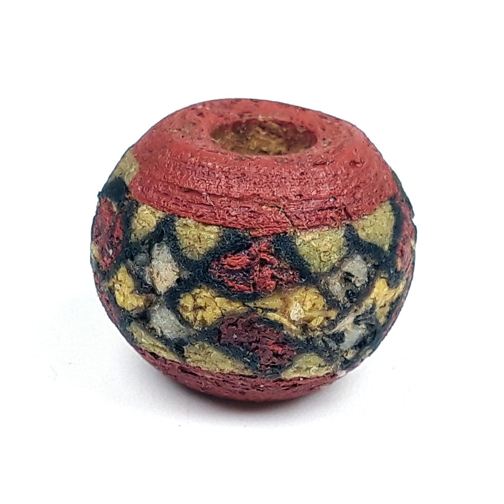 Ancient Roman Glass Bead, 2000 year old Roman bead, Roman checker bead