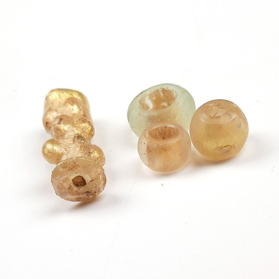 Ancient Greek Sandwich Gold Glass Beads