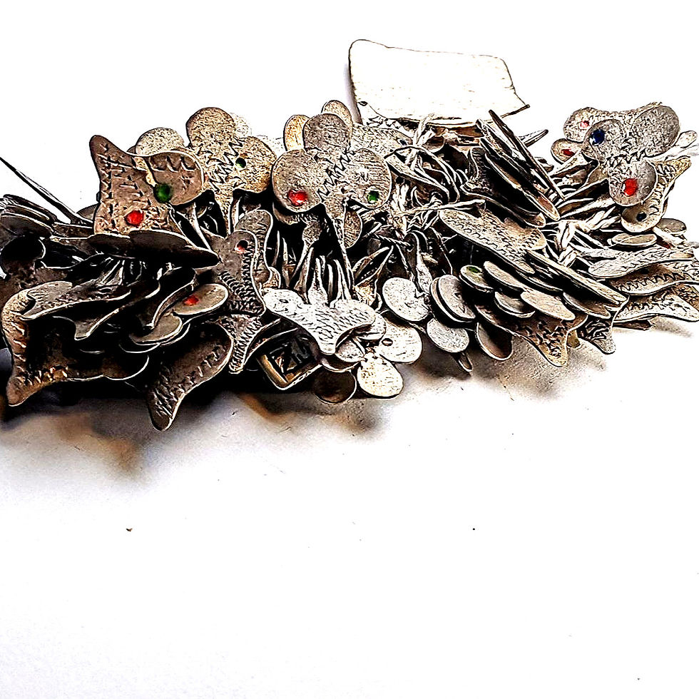 Antique Moroccan Silver Pendants in Heartshape