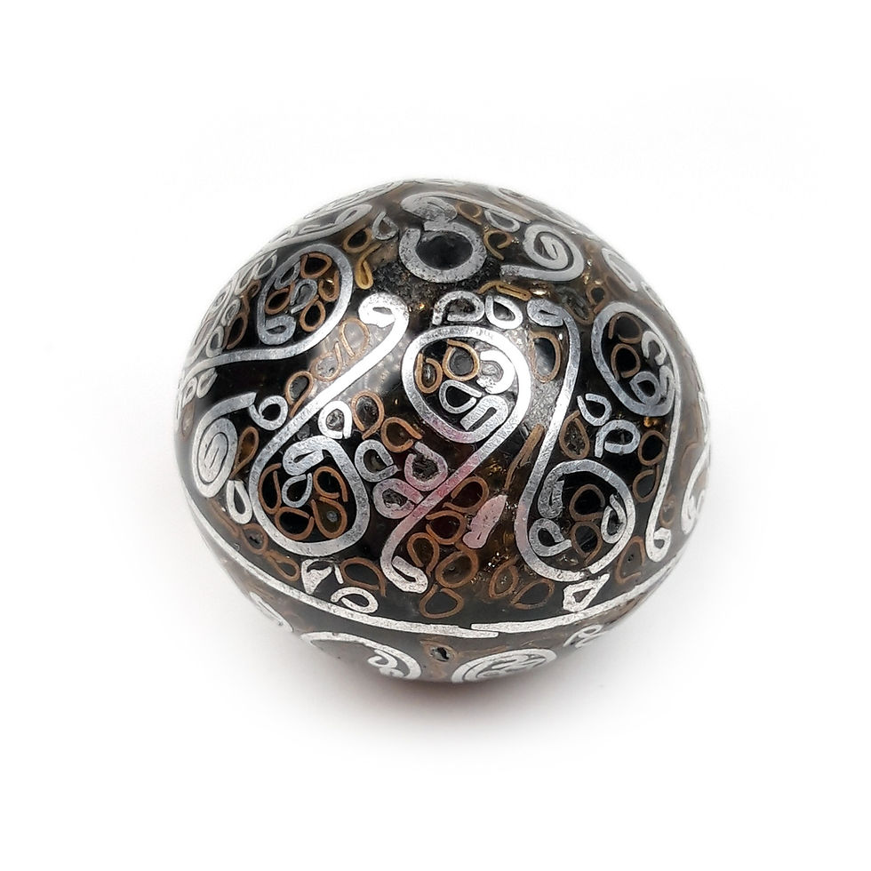 Rare Silver and Metal Bead Damascening