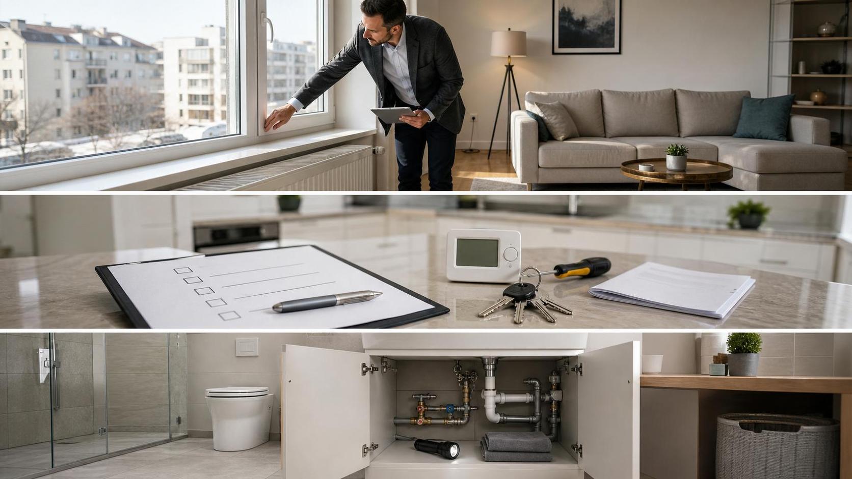 Seasonal rental apartment maintenance: checking hallway, doors and general apartment condition