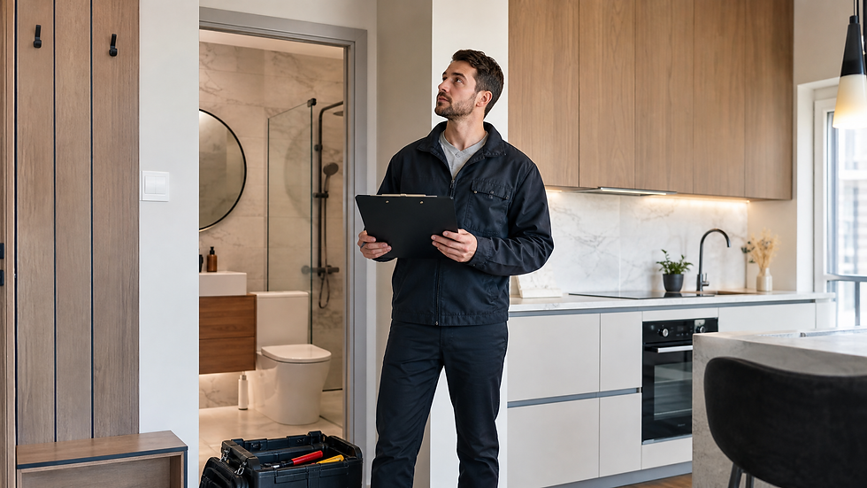 Professional preventive maintenance check in a modern apartment