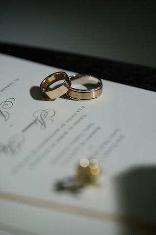 Macro shot of wedding bands at Hotel La Concha in San Juan Puerto Rico