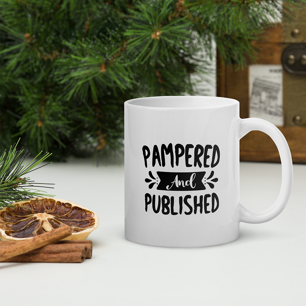 Thumbnail: Pampered and Published White glossy mug