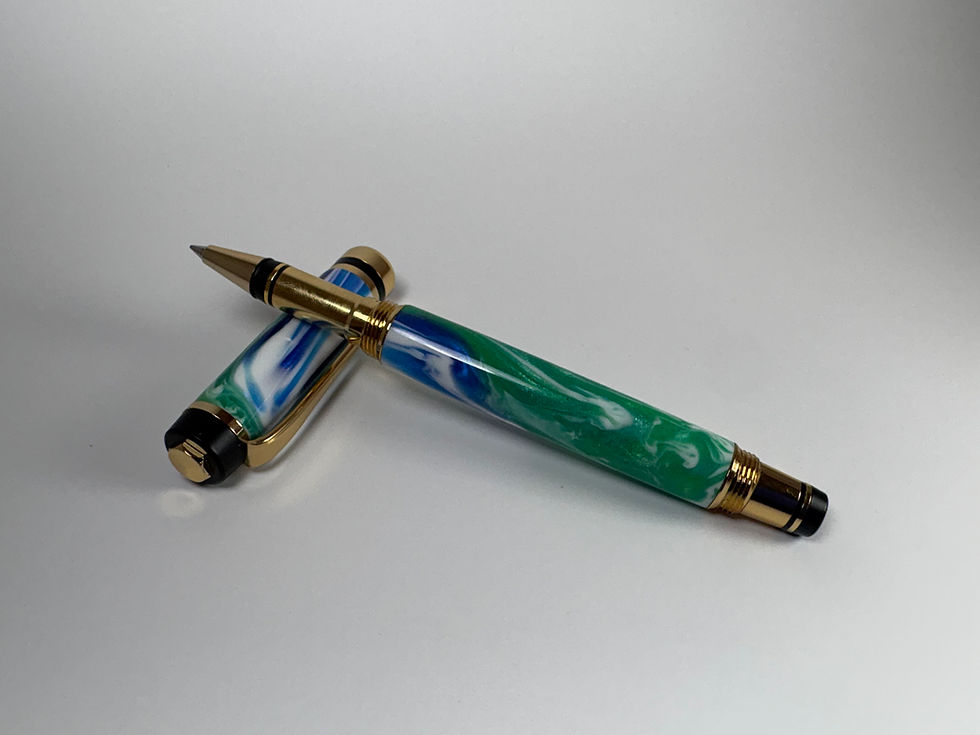 Thumbnail: Rollerball Elite II Pen - Emerald Green/Blue/White