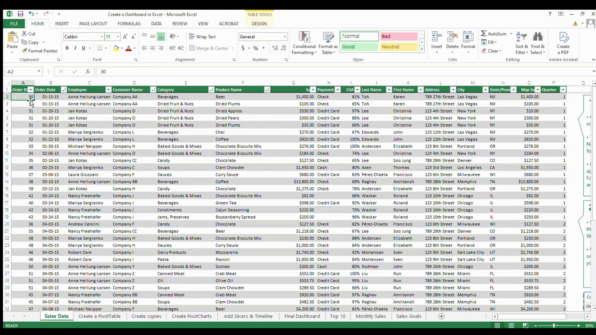 Excel Dashboard
