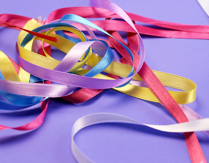 Stock image of intertwined ribbons.