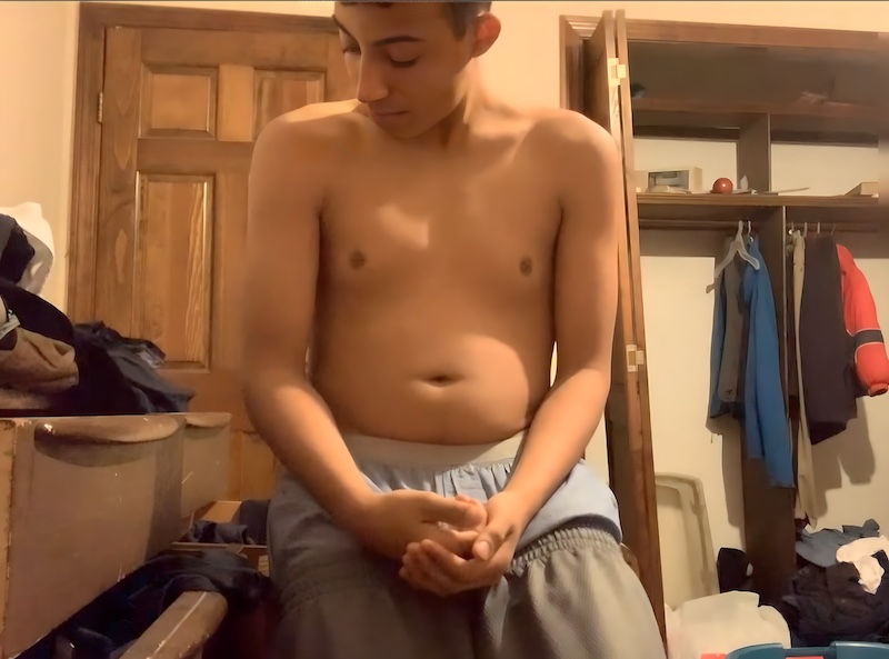 Thumbnail: Desperate, Male desperation, Pissing pants, Male omorashi, Twink piss, Gay fetish, Gay, Piss play, Omorashi, Straight boys