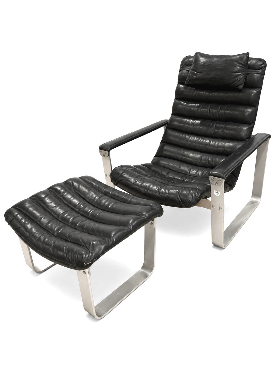 Ilmari Lappalainen “Pulkka” Chair and Ottoman by Asko Finland 