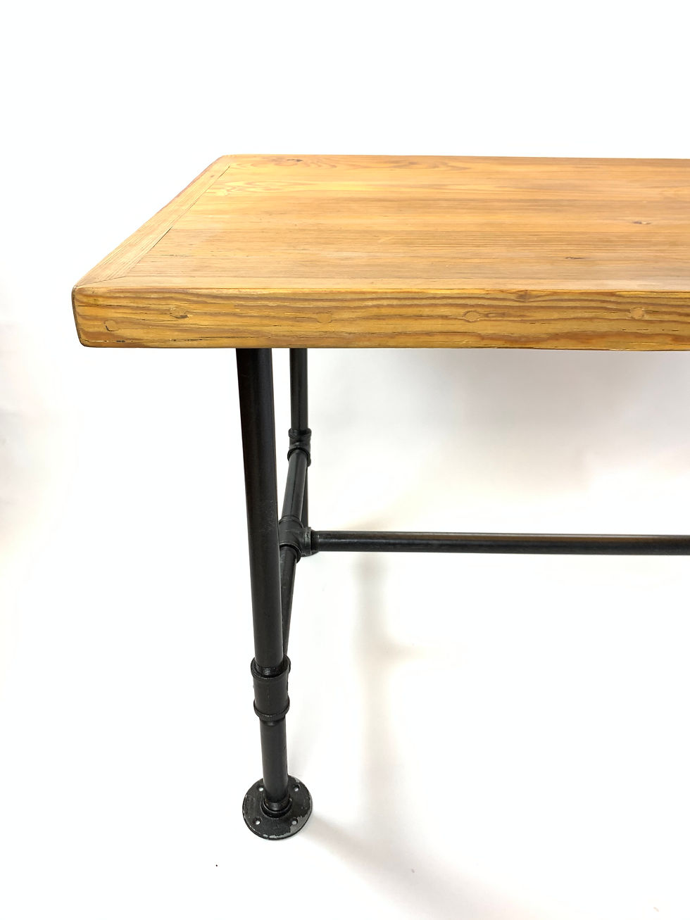 Thumbnail: Handmade Rustic Industrial Desk with Pipe Iron Base, Five Avail!