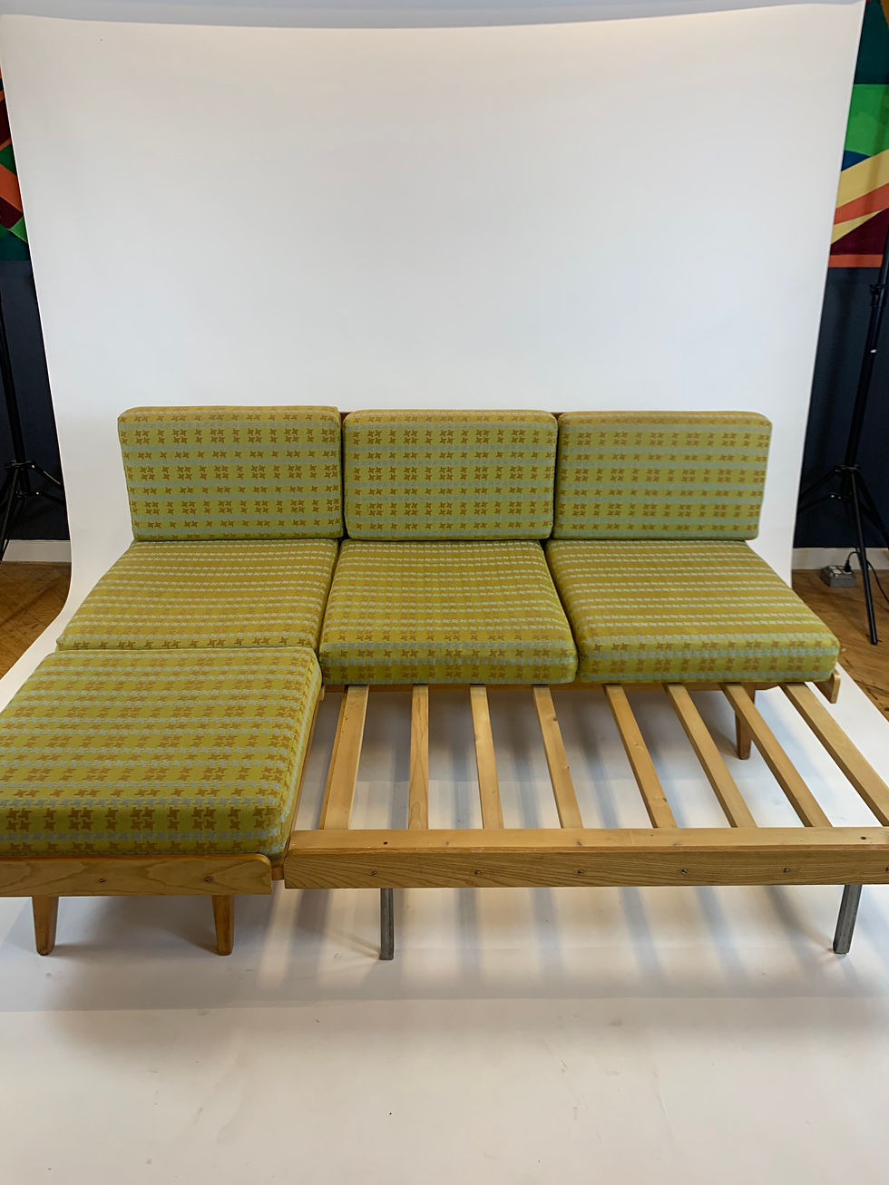 Thumbnail: Vintage Tatra Nabytok Sofa Queen Sleeper Daybed