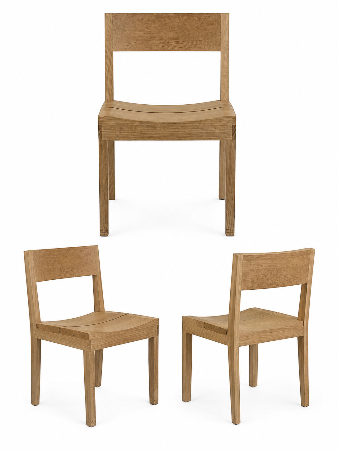 Custom Solid Oak Dining Chairs (6)