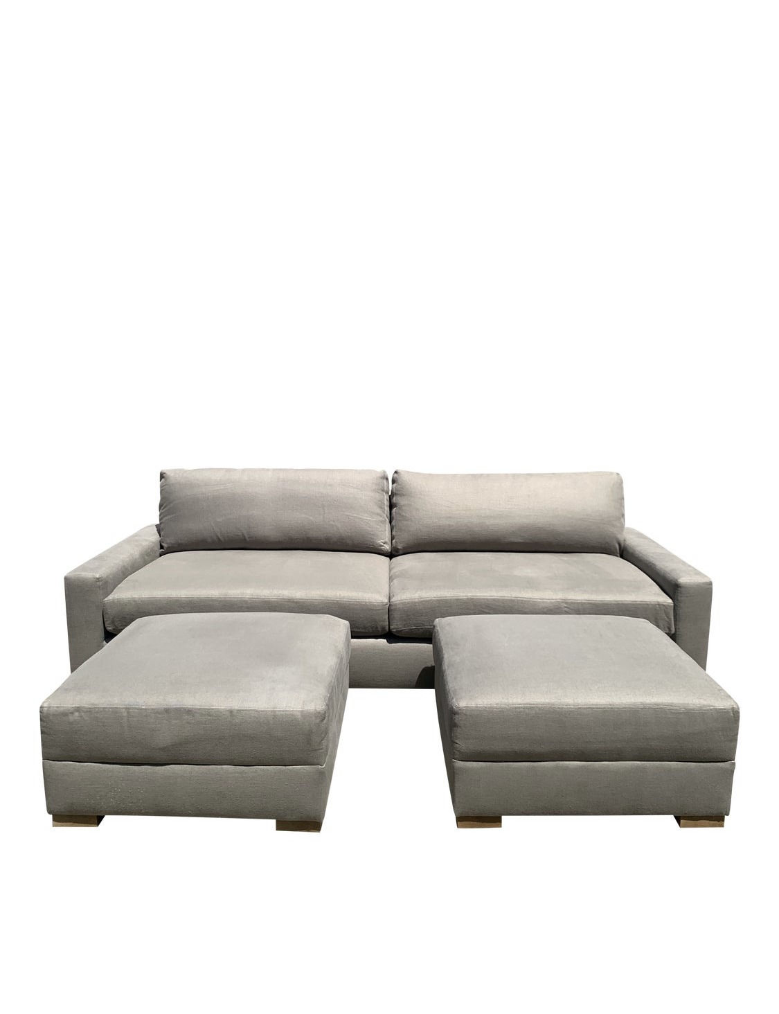 Restoration Hardware Maxwell Luxe Sofa and Two Ottomans (Set)