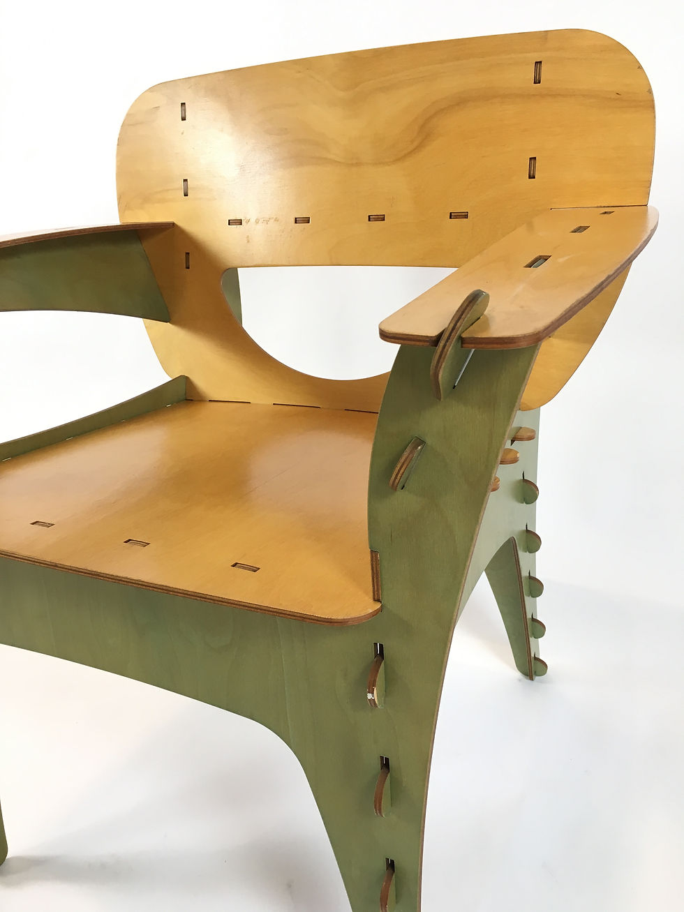 Thumbnail: David Kawecki Two-Tone Puzzle Chairs (Pair)