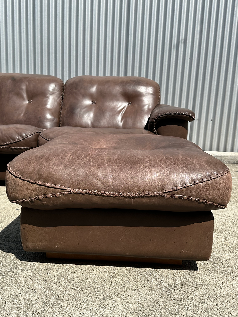 Thumbnail: De Sede Sofa and Two Ottomans (Set)