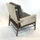 Thumbnail: Contemporary Ivory Leather and wood Lounge chair with buckles
