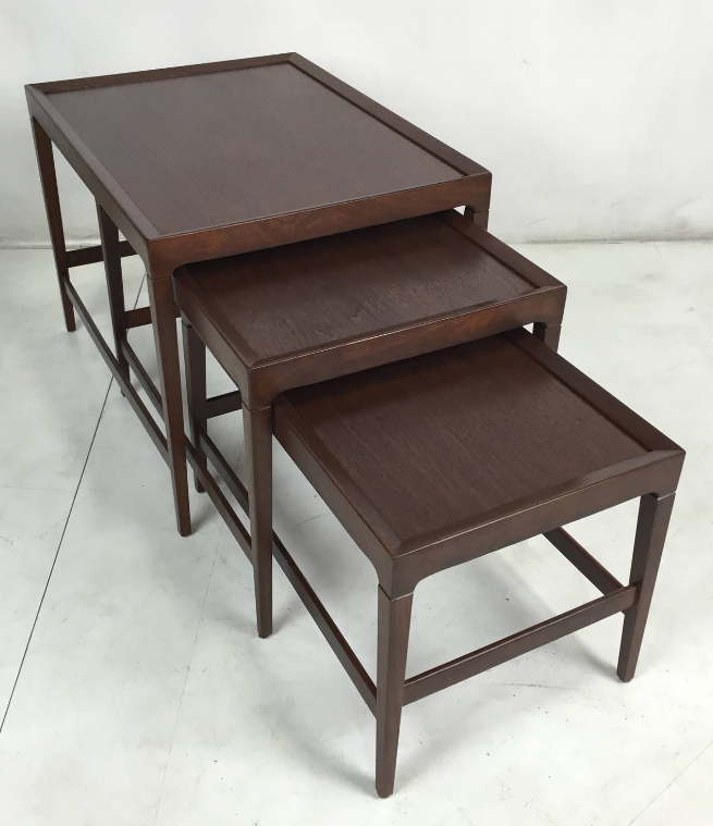 Thumbnail: Set of Three Modernist Walnut Nesting Tables