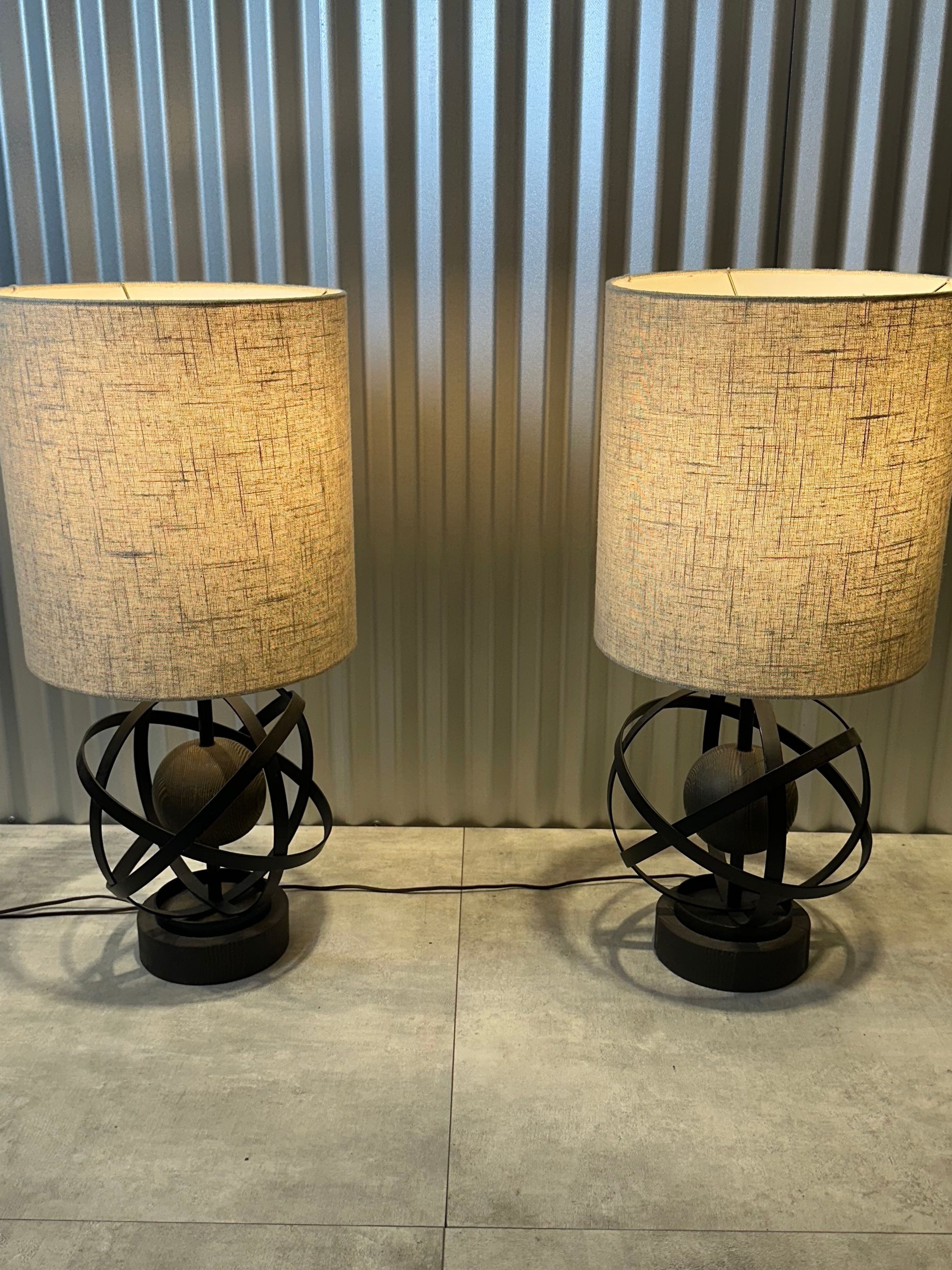 Mid Century Atom Lamps,  a pair. 