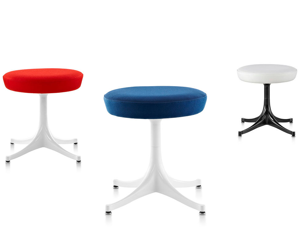 Thumbnail: 2 Neutral/Yellow George Nelson Stools, Herman Miller