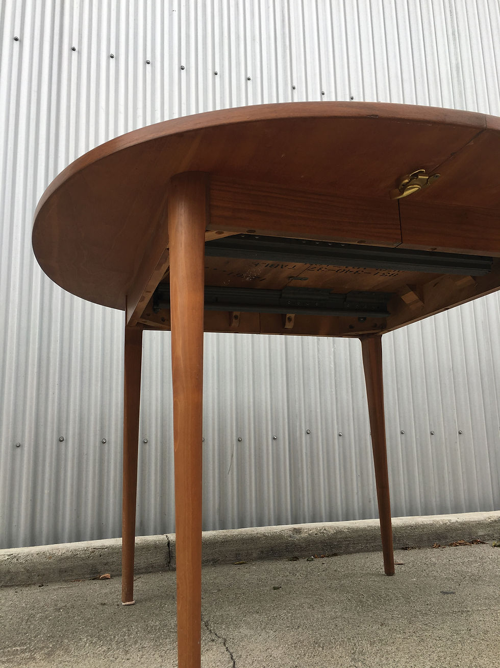 Thumbnail: Mid Century Walnut Kipp Stewart for Drexel Dining Table - Two Leaves