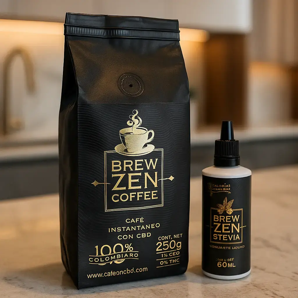 Brew Zen Coffee - Cafe con efecto + obsequio Stevia 60 ml