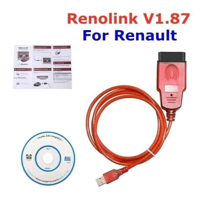 Renolink OBD2 Renault ECU Programmer V1.87 Key Coding UCH Matching Das ...