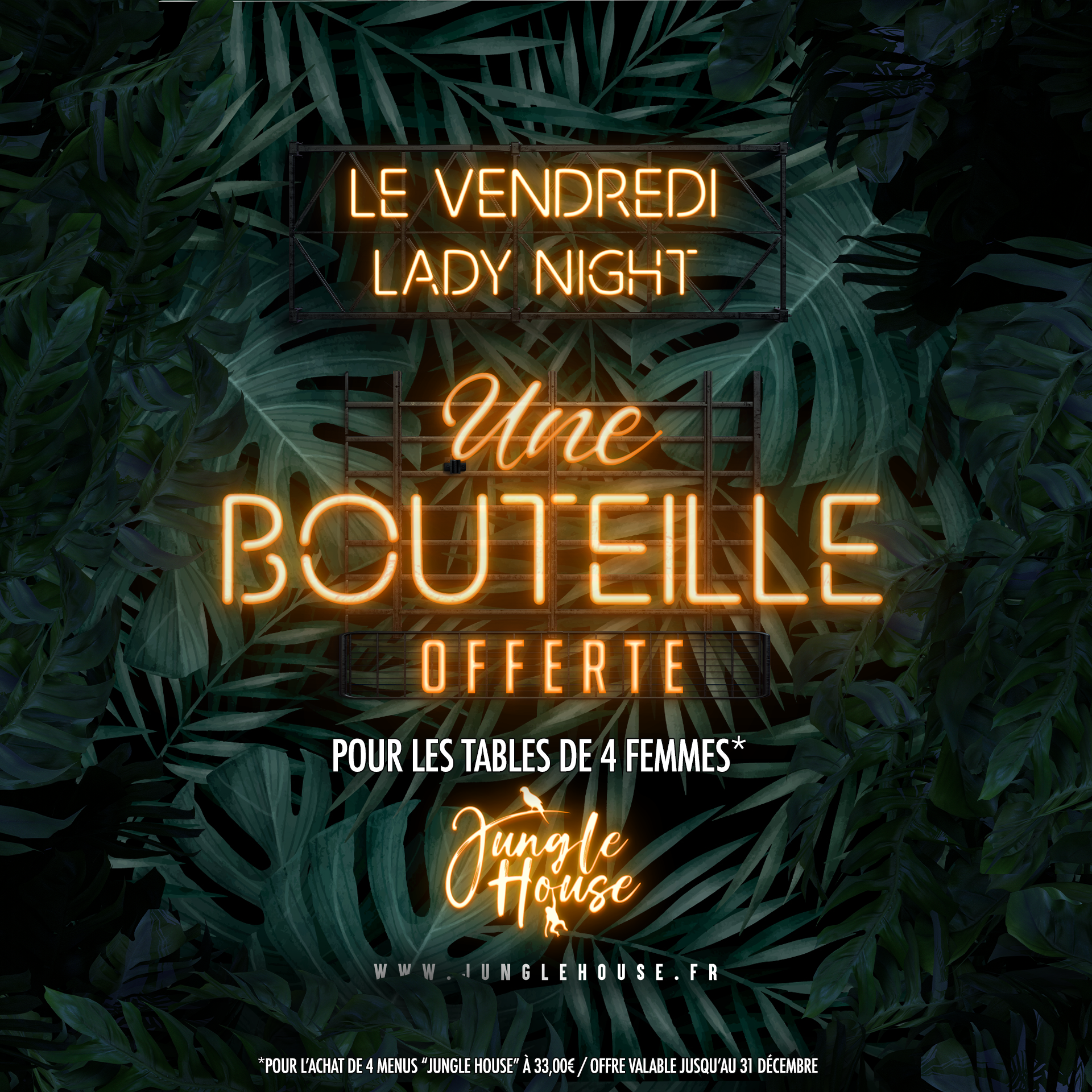 Ladies night - soirée entre copines tous les vendredis au bar-restaurant Jungle House !
