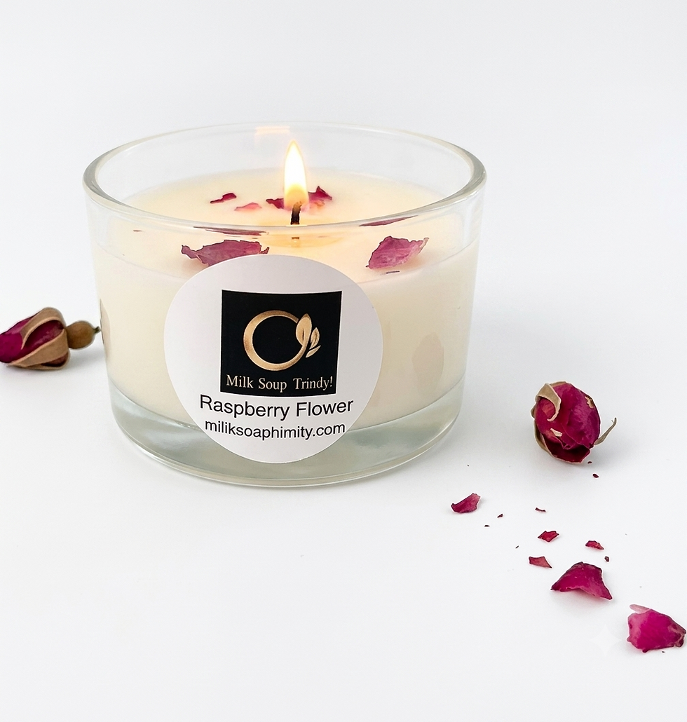 Thumbnail: Raspberry Flower 4 oz Natural Soy Wax  Glass Candle