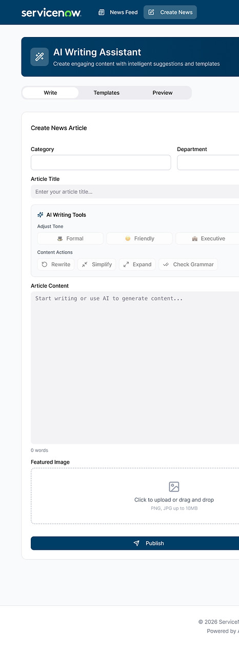 Servicenow Employee Portal News Section.jpg