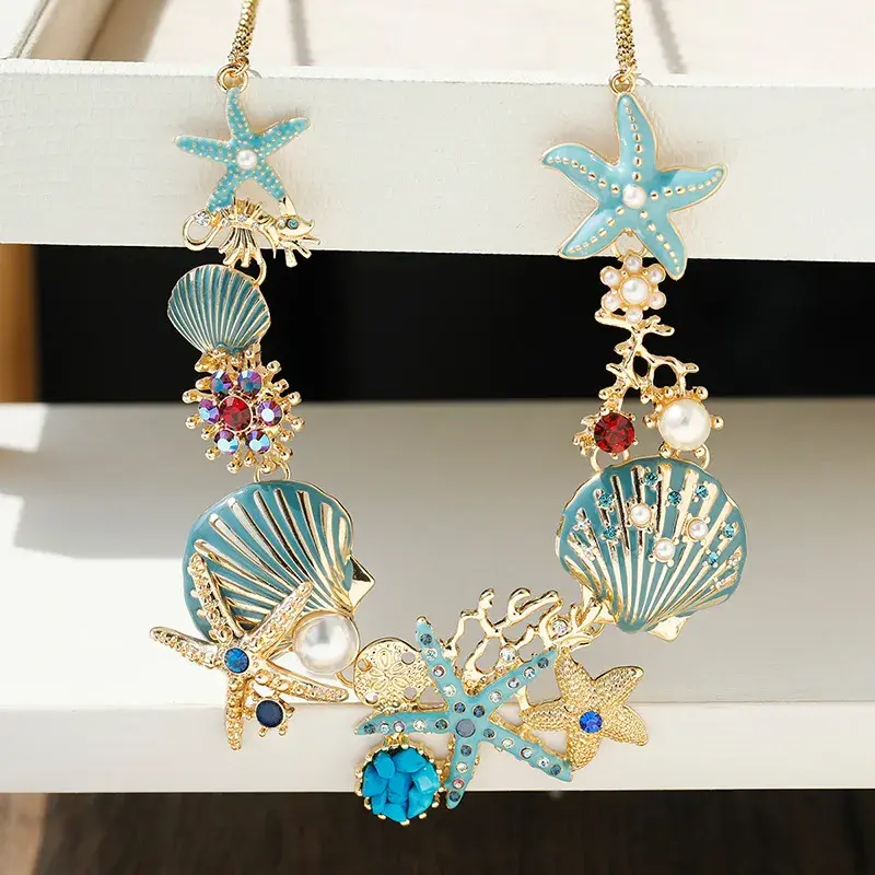 Thumbnail: Mermaid's Starfish Ocean Fashion Necklace