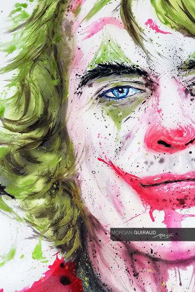 Miniature : Joaquin Phoenix Joker Portrait Neo Pop Art Painting - Sillkscreen enhanced