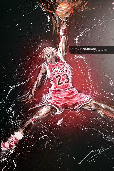 Miniature : Michael Jordan Chicago Bulls Neo Pop Art - Hand finish Silkscreen Variant