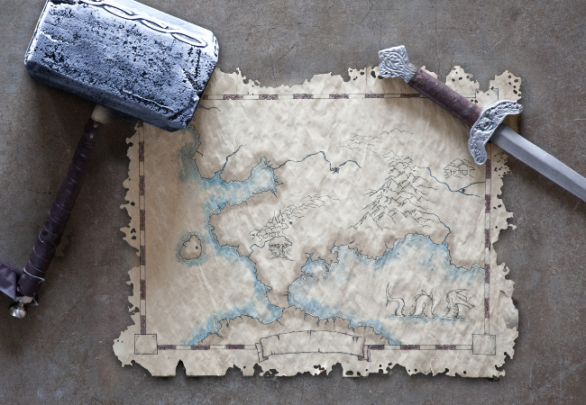 Samantha de la Porté - Top Fantasy Map-Making Tips for Beginners Blog Post Header of An Old Map
