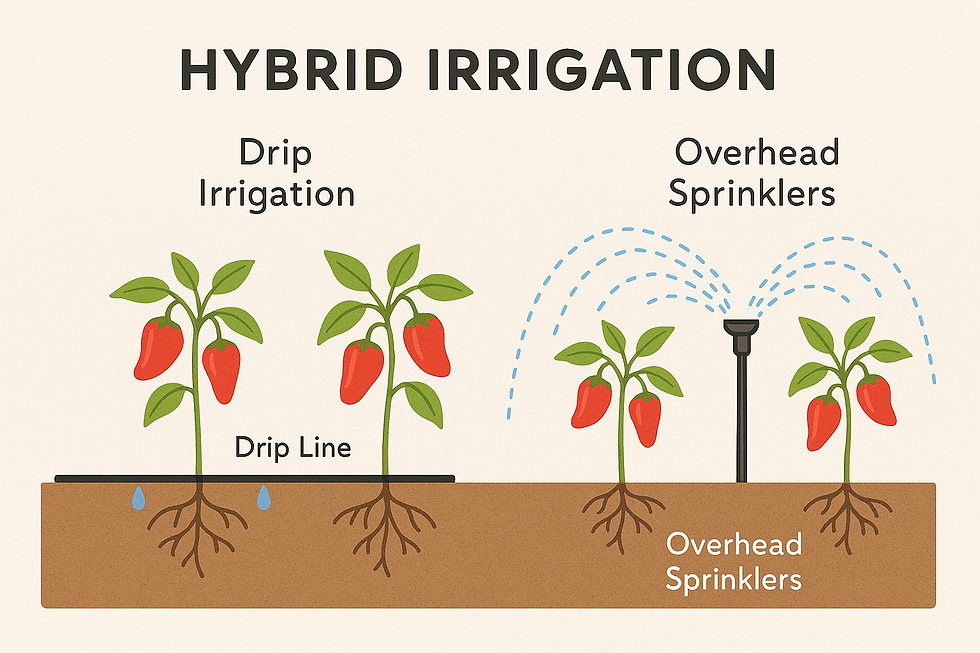 🌶️ Drip vs. Sprinkler Irrigation for Peppers in the Appalachian Foothills