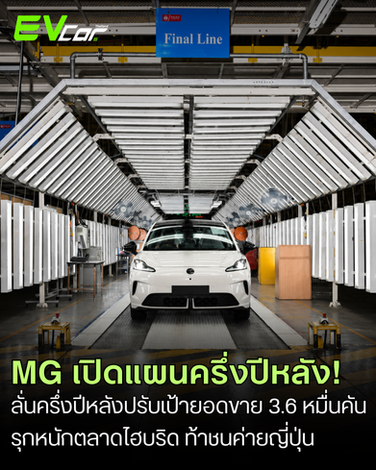 MG ลั่นกลองรบครึ่งปีหลัง! ปรับเป้ายอดขายเพิ่มเป็น 36,000 คัน พร้อมเดินหน้าลงศึกชิงส่วนแบ่งตลาดไฮบริด (HEV)