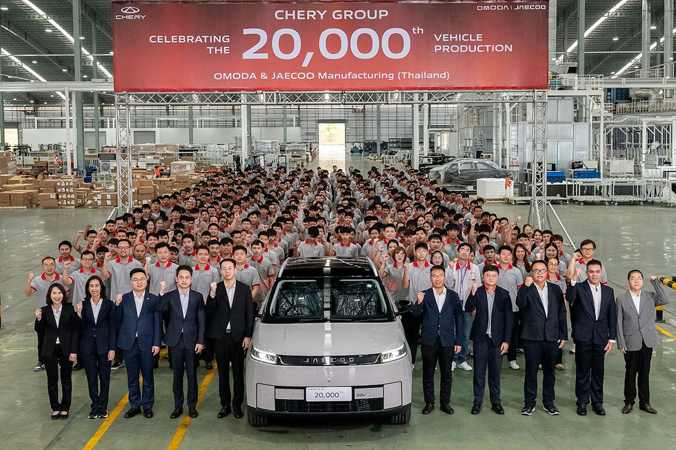 CHERY GROUP ฉลองยอดผลิตรถไฟฟ้าทะลุ 20,000 คัน ในไทย! ใช้เวลาเพียง 5 เดือนที่โรงงานจังหวัดระยอง