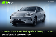BYD e7 เปิดตัวซีดานไฟฟ้าคุ้มค่า ขับไกลสุด 520 กม. ราคาเริ่มต้นแค่ 519,000 บาท.