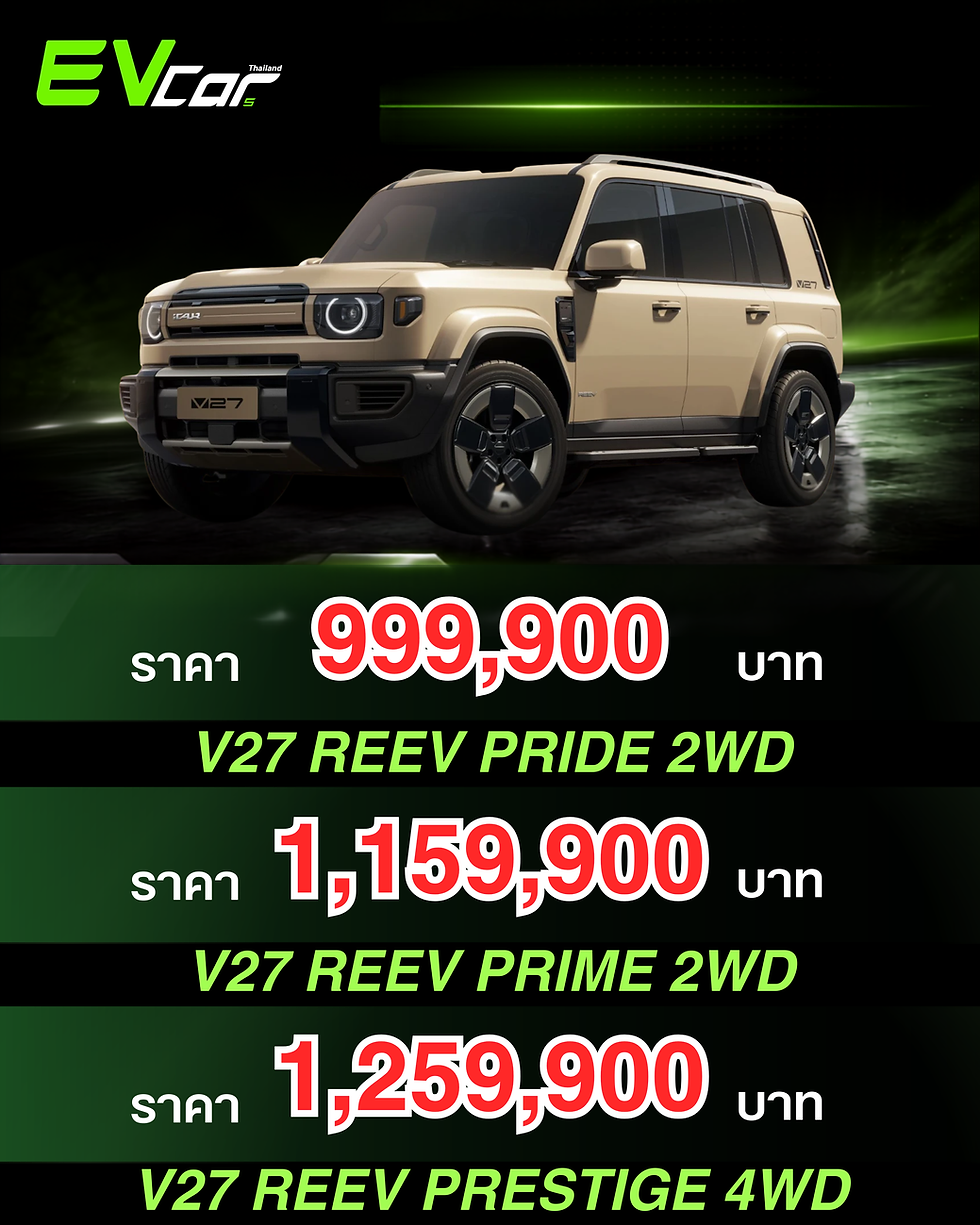 iCAUR เคาะราคา V27 REEV รถ D-SUV ทรง Boxy สายลุย เริ่มต้นเพียง 999,900 บาท! 🚗