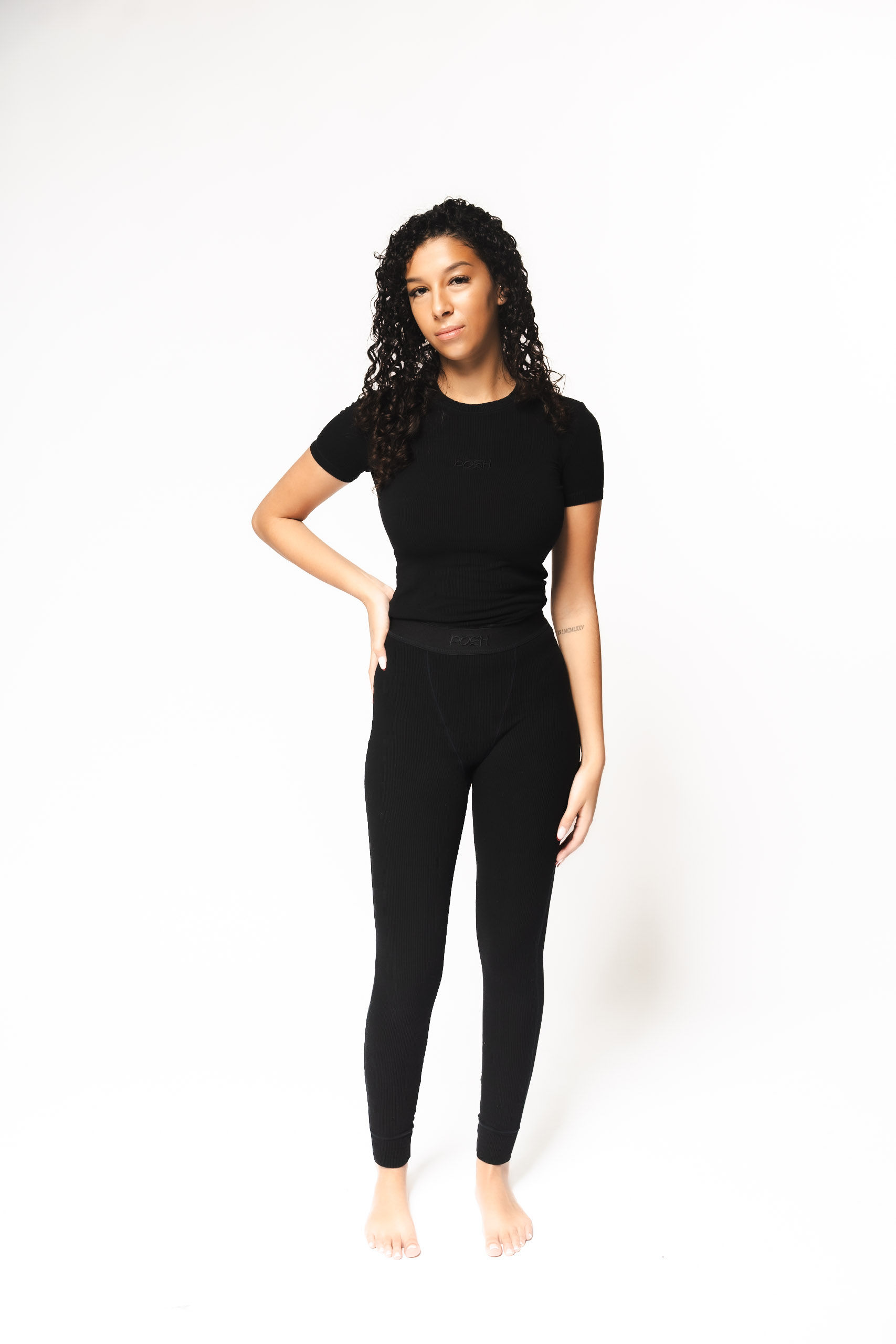 Black Ribbed Legging