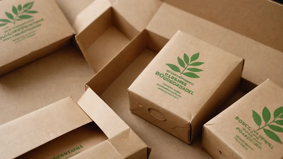 Close-up of biodegradable packaging made from plant-based materials