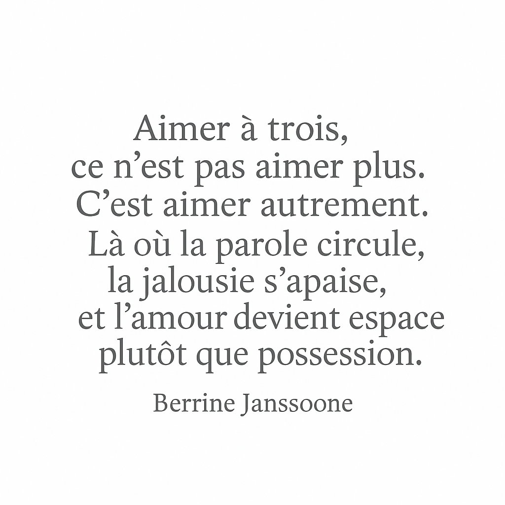 L'amour à trois ou comment aimer autrement par Berrine Janssoone