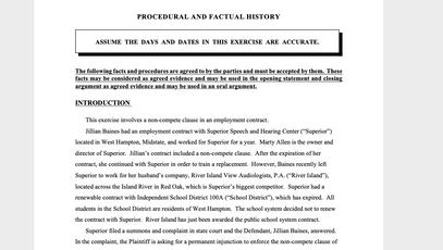 Superior Speech v. Jillian Baines: Practicum Exercise: Employment Law
