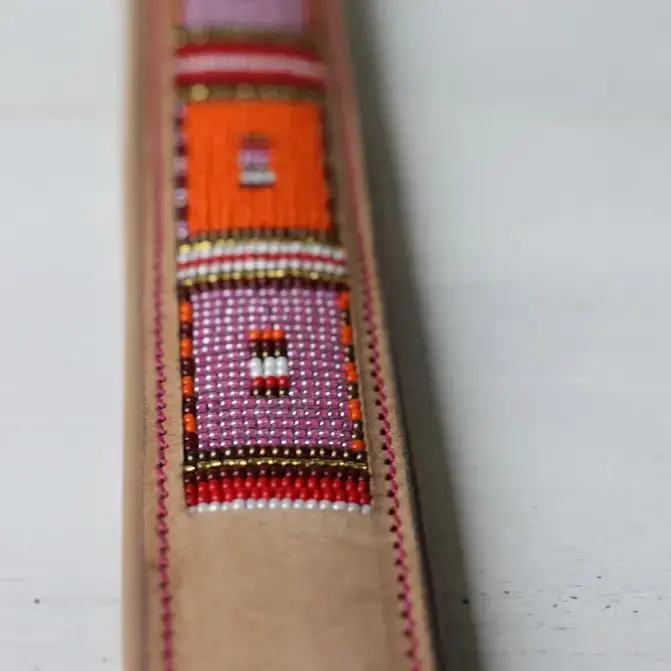 Thumbnail: Leren halsband PINK MASSAI