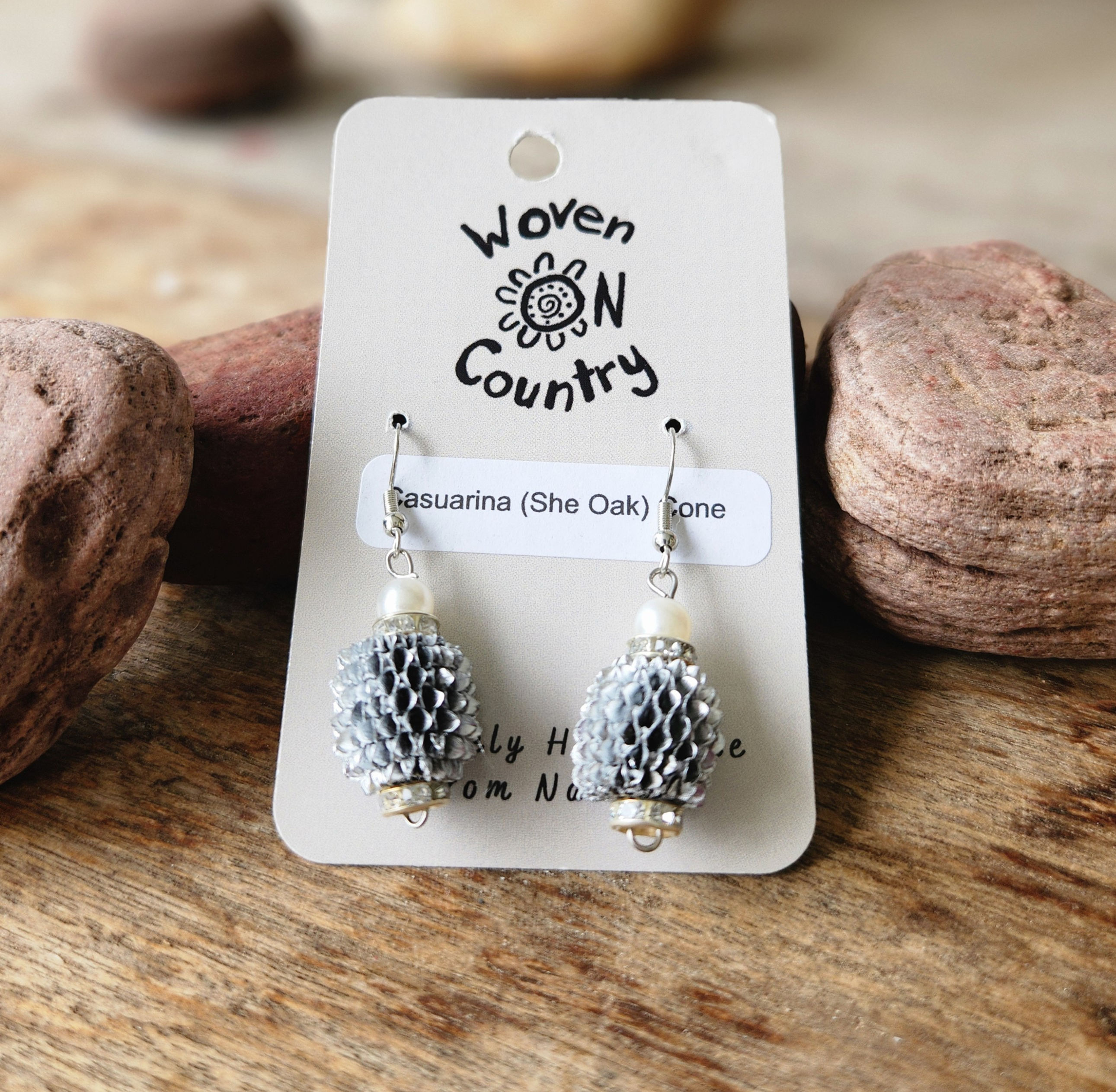 Casarina ( She Oak ) cone earrings silver