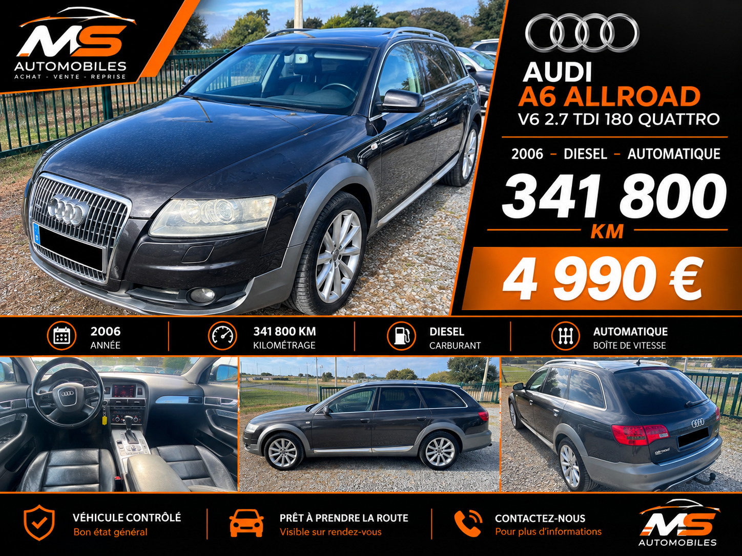 AUDI A6 ALLROAD V6 2.7 TDI 180 QUATTRO – 2006 – 180 ch
