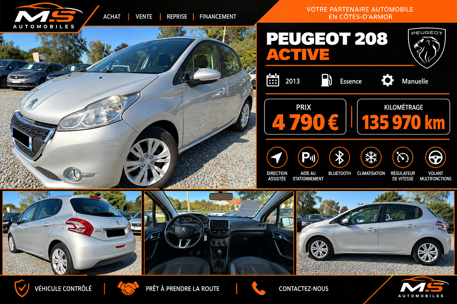 PEUGEOT 208 ACTIVE – 2013 – 1.2 VTi 82 ch