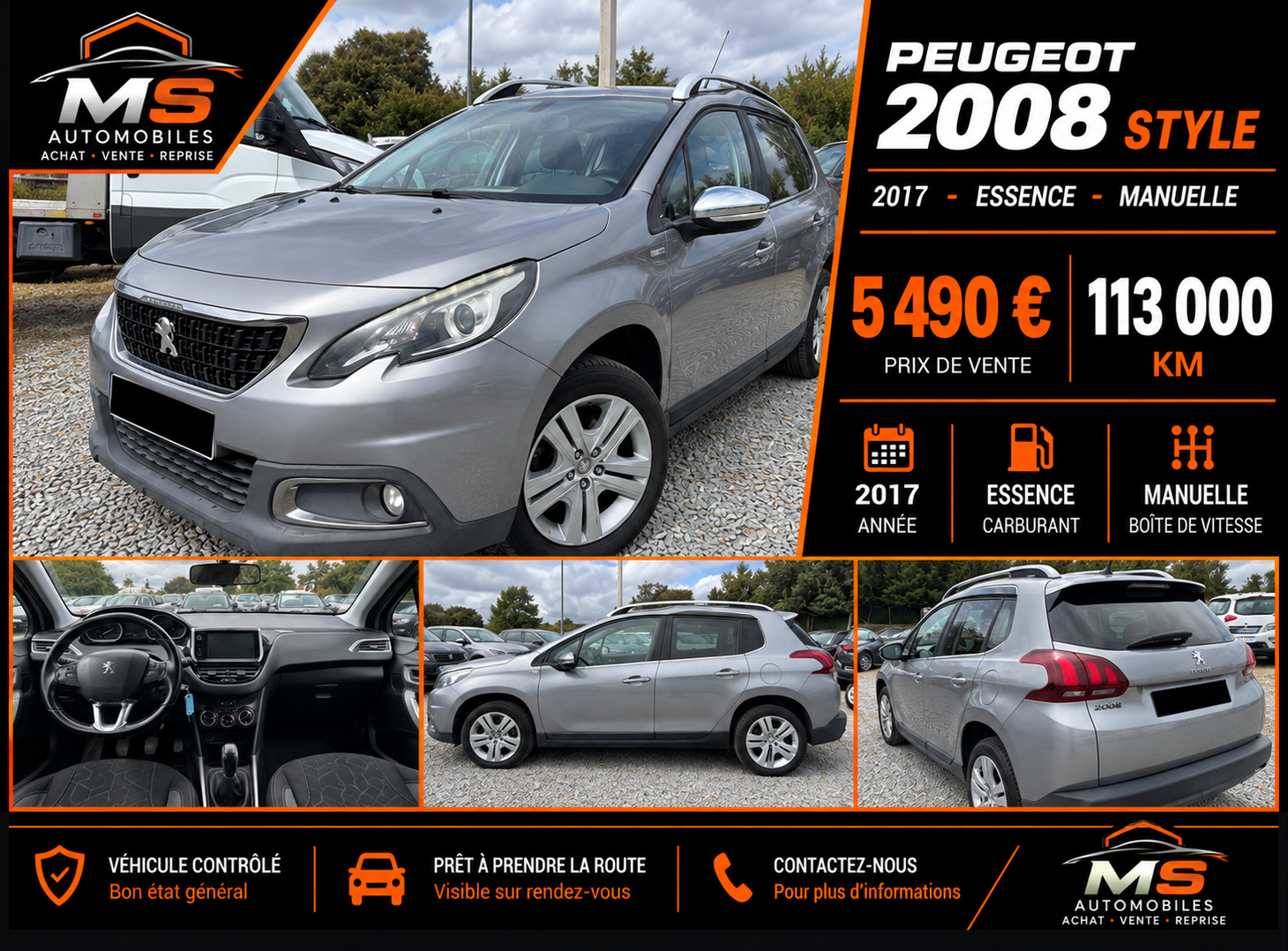 PEUGEOT 2008 STYLE – 2017 – 1.2 110 ch